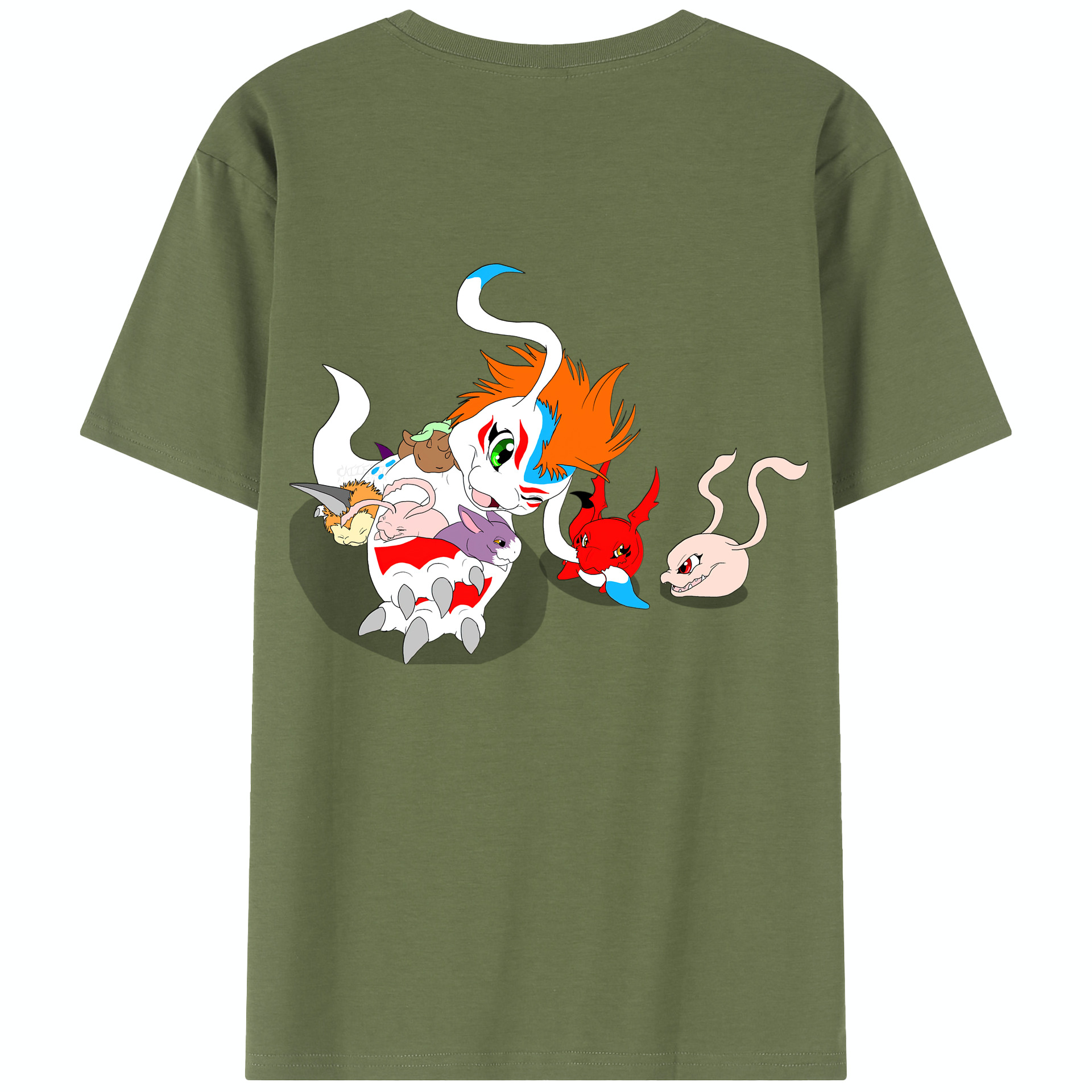 （画像用） Digimon デジタルモンスター/デジモン 綿100％半袖Tシャツ（背面プリント）